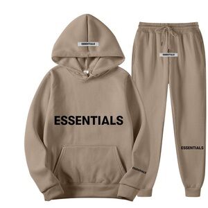 Essentials Beige Hoodie and Sweatpants Set